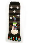 Ladies 1 Pair Hot Sox Christmas Snowman Toe Socks