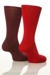 Mens 2 Pair SockShop Plain Bamboo Socks In 6 Colours