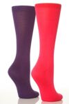 Ladies 2 Pair SockShop Plain Bamboo Socks In 6 Colours