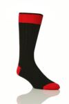Mens 1 Pair Pantherella Soft Cotton Leisure Socks With Contrast Heel & Toe In 4 Colours