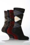 Ladies 6 Pair SockShop Outstanding Value Argyle Patterned Long Socks