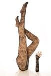 Ladies 1 Pair Silky Party Tights & Arm Length Gloves - Tango Floral Fishnet