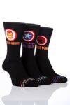 Mens 3 Pair Marvel Heroes Ultimate Heroes Badge Socks