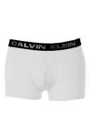 Mens 1 Pair Calvin Klein Pro Stretch Foil Graphic White Trunk