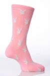 Ladies 1 Pair Playboy Lurex Bunny Head Patterned Ankle Sock