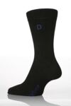 Mens 1 Pair SockShop Individual Black Embroidered Initial Socks - D