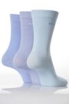 Ladies 3 Pair Elle Cotton Plain Sock With Gentle Grip In 6 Colours