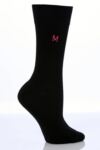Ladies 1 Pair SockShop Individual Pink Embroidered Initial Socks - M