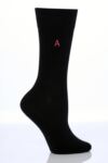 Ladies 1 Pair SockShop Individual Pink Embroidered Initial Socks - A