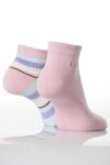 Ladies 2 Pair Elle Plain & Striped Bamboo Trainer Liners In 2 Colours