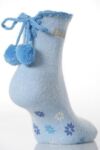 Ladies 1 Pair Elle Angora Slipper Sock With Pom Pom Detail, Gift Bow And Tag In 6 Colours
