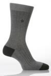 Mens 3 Pair Jeff Banks Cambridge Contrast Heel And Toe, Rib, Cotton Rich Socks In 3 Colours