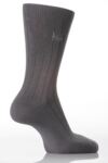 Mens 2 Pair Pringle Newburgh Bamboo, Plain Ribbed Socks In 4 Colours