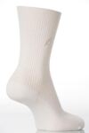 Ladies 1 Pair Hot Sox Organic Cotton Rib Sock With Delicate Leaf Embroidery