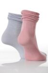 Ladies 2 Pair Elle Bamboo & Cotton Mix Drop Welt Sock In 3 Colours
