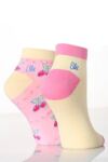 Ladies 2 Pair Elle Patterned Bamboo Trainer Liners In 3 Designs