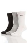 Mens & Ladies 3 Pair Nike Dri-FIT Half Cushioned Crew Socks In 3 Colours