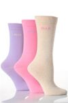 Ladies 3 Pair Elle Cotton Plain Sock With Gentle Grip In 6 Colours