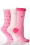 Ladies 3 Pair Elle Patterned Socks In 7 Colours
