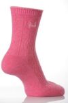 Ladies 2 Pair Pringle Sally Tonal Basket Weave Cotton Sock In 3 Colours