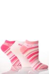 Ladies 3 Pair Elle Cotton Trainer Liners 2 Striped & 1 Plain