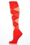 Ladies 1 Pair Burlington Original Extra Soft Argyle Knee High In 16 Colours