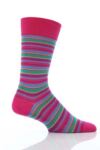 Mens 1 Pair Peter Jones Cotton Pin Stripe Socks In Fuchsia