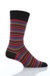 Mens 1 Pair Peter Jones Cotton Pin Stripe Socks In Black