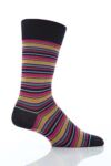 Mens 1 Pair Peter Jones Cotton Pin Stripe Socks In Navy
