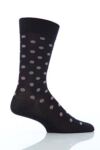 Mens 1 Pair Peter Jones Cotton Stanmore Spotty Socks In Navy