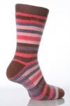 Ladies 1 Pair Elle New Striped Angora Slipper Socks In 2 Colours