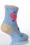 Ladies 1 Pair Elle Homeknit Look Bootie With Embroidery and Nonslip Sole In 3 Colours