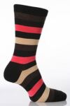 Ladies 1 Pair Hot Sox Wide Stripe Socks In 3 Colours
