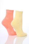 Ladies 2 Pair Elle Bamboo Heart Patterned Anklets In 3 Colours