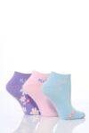 Ladies 3 Pair Elle Patterned Cotton Trainer Liners In 3 Colours
