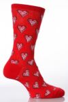Ladies 1 Pair Hot Sox Boucle Hearts Sock In 2 Colours