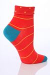 Ladies 1 Pair Jonathan Aston Cotton Spot & Striped Crew Socks In 4 Colours
