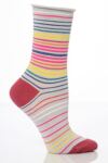 Ladies 1 Pair Jonathan Aston Cotton striped Crew Socks In 3 Colours