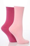Ladies 2 Pair Levante Comfort Top Crew Socks In 14 Colours