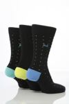 Mens 3 Pair Pringle Selkirk Stripe and Spot Fashion Socks In 3 Colours
