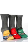 Boys 3 Pair Marvel Heroes School Socks - Hulk, Spiderman & Wolverine