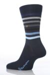 Mens 1 Pair Burlington Horizontal Multi Striped Cotton Socks In 2 Colours - 33% OFF