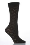 Ladies 1 Pair Elle Diamond Patterned 40 Denier Opaque Knee Highs