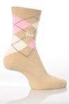 Ladies 2 Pair Pringle Louise Argyle Ankle Socks In 9 Colours