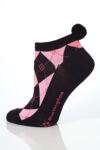 Ladies 1 Pair Burlington Retro Argyle Patterned Trainer Socks In 3 Colours