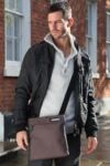 Mens Calvin Klein Nylon Flat Crossover Bag With Leather Trim In 2 Colours
