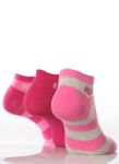 Ladies 3 Pair Elle Cotton Trainer Liners 2 Striped & 1 Plain In 6 Colours