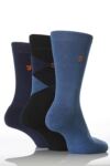 Mens 3 Pair Farah Argyle Patterned And Plain Golf Socks With Cushioned Sole And Gentle Grip In 4 Colours