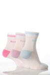 Ladies 3 Pair Elle Non-Cushioned Cotton Ankle Sport Socks In 2 Colours