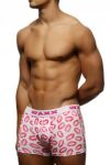 Mens Waxx Kiss Printed Red and Pink Lips Pattern Boxer Trunks